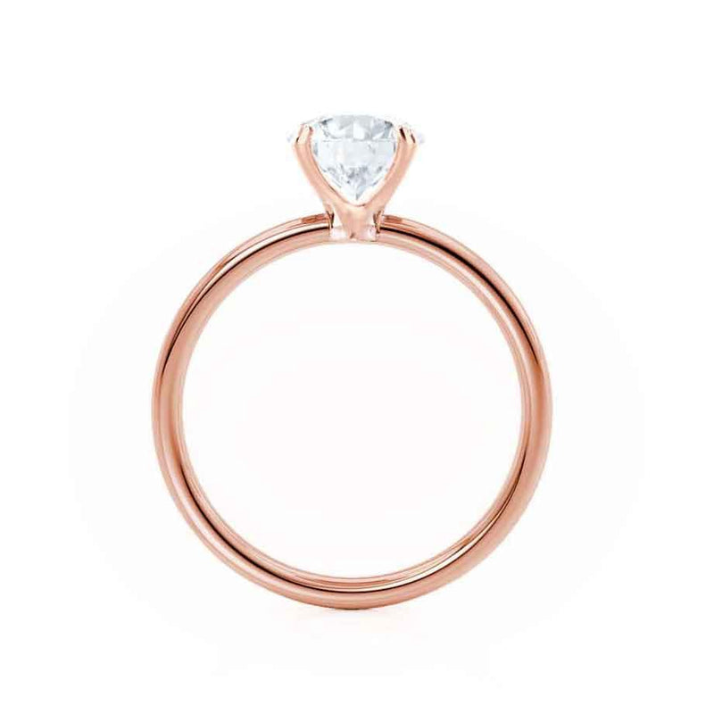 LULU - Oval Lab Diamond 18k Rose Gold Petite Solitaire Engagement Ring Lily Arkwright