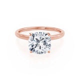 LULU - Cushion Moissanite Platinum & 18k Rose Gold Petite Solitaire Ring Engagement Ring Lily Arkwright