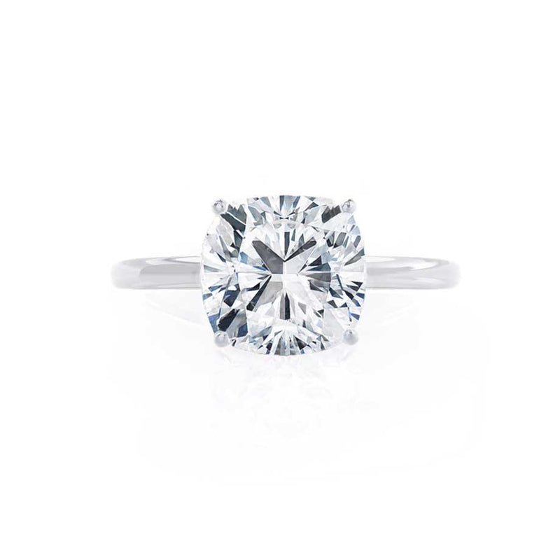 LULU - Cushion Moissanite 950 Platinum Petite Solitaire Ring Engagement Ring Lily Arkwright