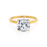LULU - Cushion Moissanite 18k Yellow Gold Petite Solitaire Ring Engagement Ring Lily Arkwright
