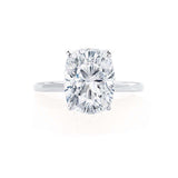 LULU - Elongated Cushion Moissanite 950 Platinum Petite Solitaire Ring Engagement Ring Lily Arkwright