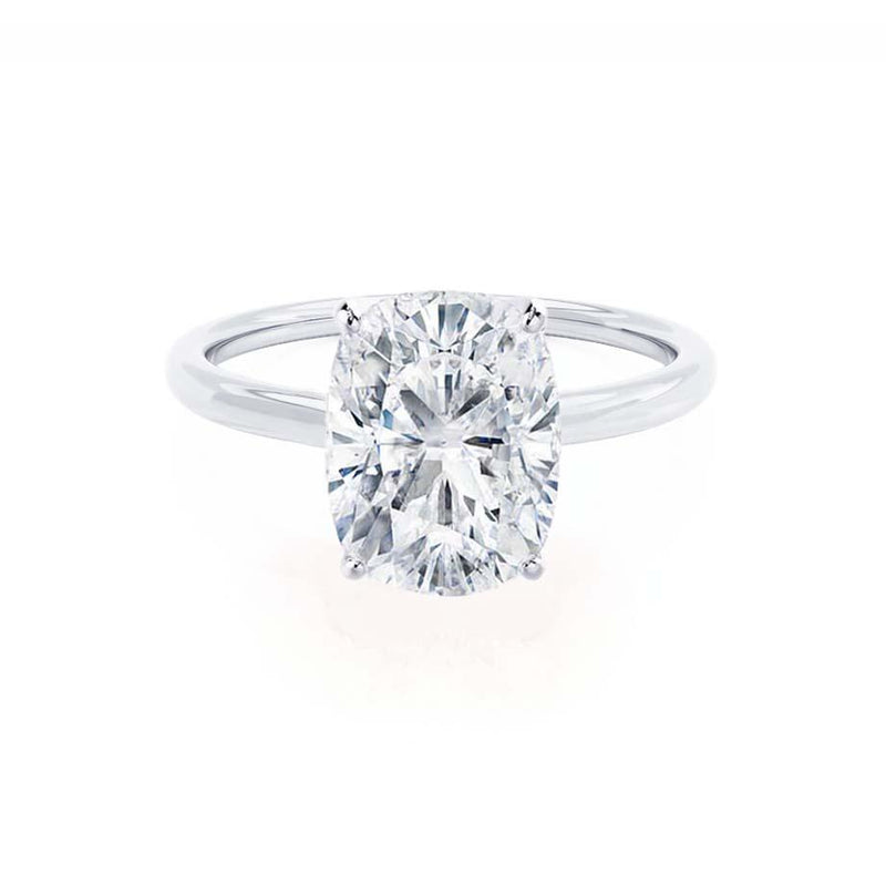 LULU - Elongated Cushion Moissanite 950 Platinum Petite Solitaire Ring Engagement Ring Lily Arkwright