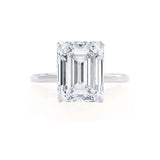 LULU - Emerald Lab Diamond Platinum Petite Solitaire Engagement Ring Lily Arkwright
