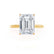 LULU - Emerald Lab Diamond 18k Yellow Gold Petite Solitaire Engagement Ring Lily Arkwright