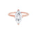 LULU - Marquise Moissanite 18k Rose Gold Petite Solitaire Ring Engagement Ring Lily Arkwright