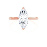 LULU - Marquise Moissanite 18k Rose Gold Petite Solitaire Ring Engagement Ring Lily Arkwright