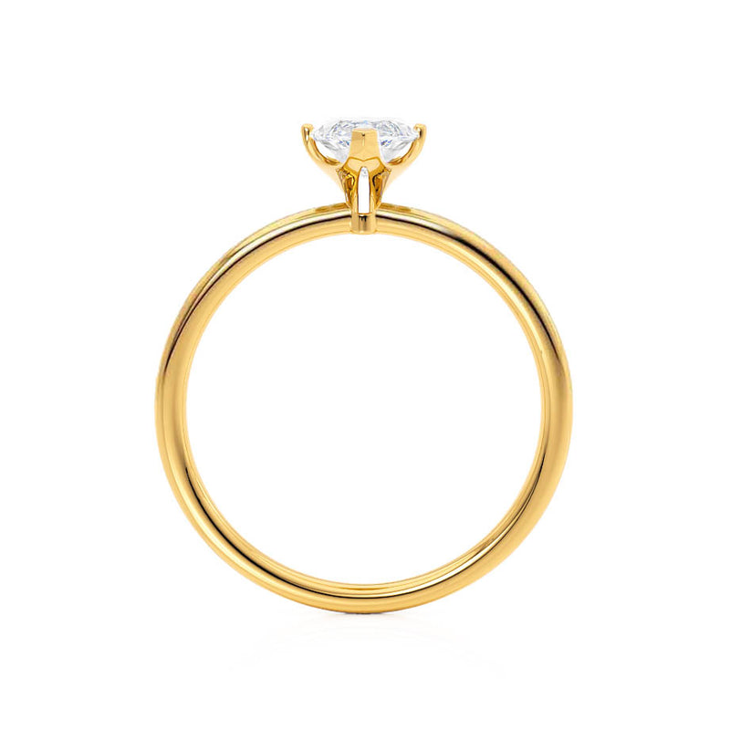 LULU - Marquise Moissanite 18k Yellow Gold Petite Solitaire Ring Engagement Ring Lily Arkwright