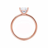 LULU - Princess Moissanite 18k Rose Gold Petite Solitaire Engagement Ring Lily Arkwright