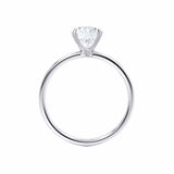 LULU - Round Natural Diamond 18k White Gold Petite Solitaire Ring Engagement Ring Lily Arkwright