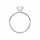 LULU - Oval Lab Diamond 18k White Gold Petite Solitaire Engagement Ring Lily Arkwright