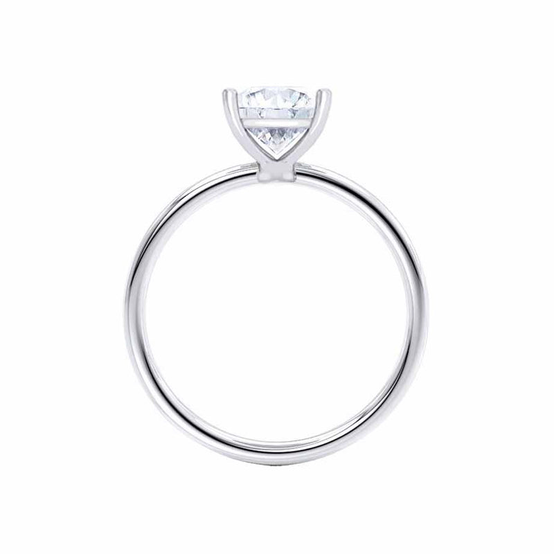 LULU - Princess Moissanite 18k White Gold Petite Solitaire Ring Engagement Ring Lily Arkwright
