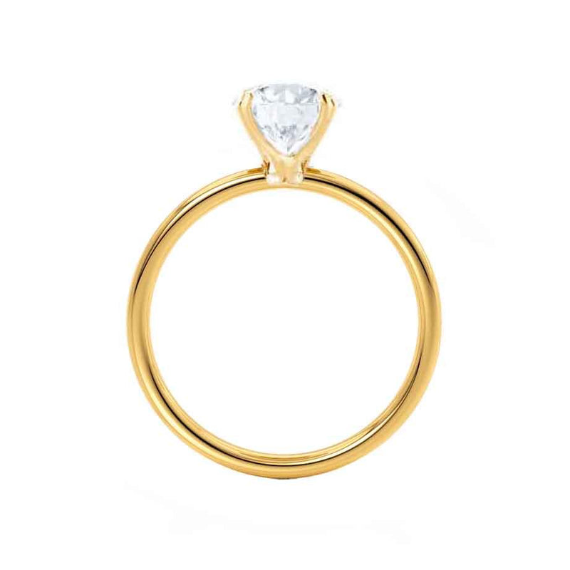 LULU - Round Lab Diamond 18k Yellow Gold Petite Solitaire Ring Engagement Ring Lily Arkwright