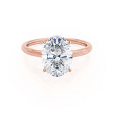 LULU - Oval Moissanite 18k Rose Gold Petite Solitaire Engagement Ring Lily Arkwright