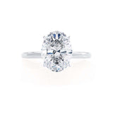 LULU - Oval Lab Diamond Platinum Petite Solitaire Engagement Ring Lily Arkwright