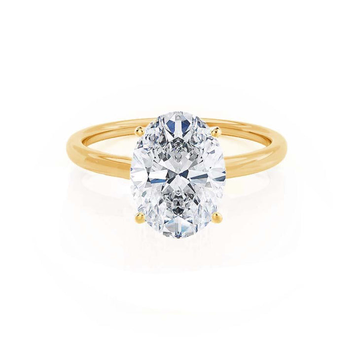 LULU - Oval Moissanite 18k Yellow Gold Petite Solitaire Ring