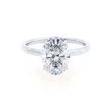 LULU - Oval Lab Diamond 18k White Gold Petite Solitaire Engagement Ring Lily Arkwright