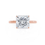 LULU - Princess Moissanite 18k Rose Gold Petite Solitaire Engagement Ring Lily Arkwright