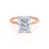 LULU - Radiant Moissanite 18k Rose Petite Solitaire Engagement Ring Lily Arkwright
