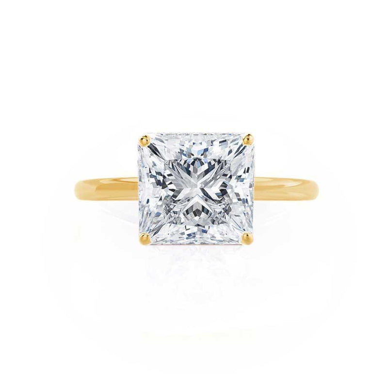 LULU - Princess Moissanite 18k Yellow Gold Petite Solitaire Ring Engagement Ring Lily Arkwright