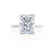 LULU - Radiant Moissanite 18k White Gold Petite Solitaire Ring Engagement Ring Lily Arkwright