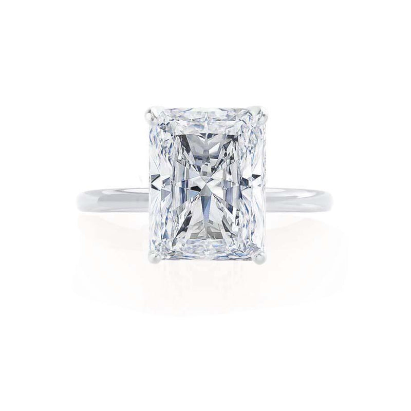 LULU - Radiant Moissanite 950 Platinum Petite Solitaire Ring Engagement Ring Lily Arkwright