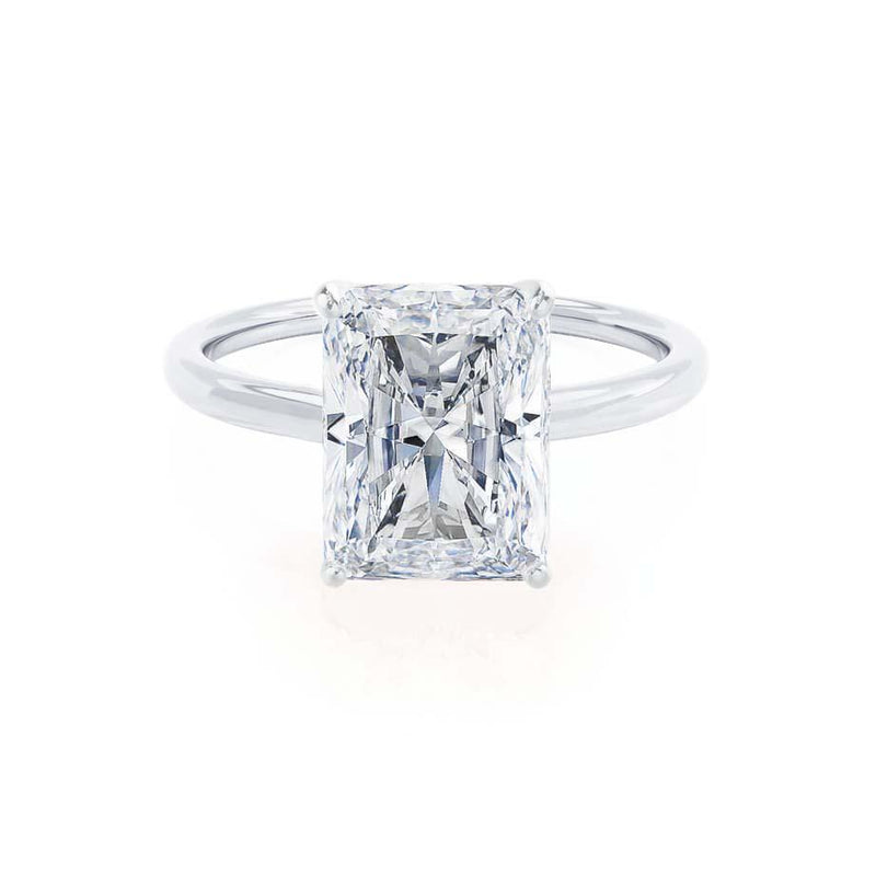 LULU - Radiant Moissanite 950 Platinum Petite Solitaire Ring Engagement Ring Lily Arkwright