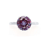 LULU - Round Alexandrite 18k White Gold Petite Solitaire Ring Engagement Ring Lily Arkwright