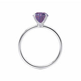 Lulu round cut chatham alexandrite sapphire lab diamond engagement ring 950 platinum classic plain solitaire Lily Arkwright