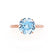 LULU - Chatham® Round Aqua Spinel 18k Rose Gold Petite Solitaire Engagement Ring Lily Arkwright