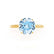 LULU - Chatham® Round Aqua Spinel 18k Yellow Gold Petite Solitaire Engagement Ring Lily Arkwright