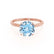 LULU - Chatham® Round Aqua Spinel 18k Rose Gold Petite Solitaire Engagement Ring Lily Arkwright