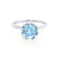 LULU - Chatham® Round Aqua Spinel 18k White Gold Petite Solitaire Engagement Ring Lily Arkwright