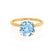 LULU - Chatham® Round Aqua Spinel 18k Yellow Gold Petite Solitaire Engagement Ring Lily Arkwright