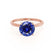 Lulu round cut blue sapphire lab diamond engagement ring 18k rose gold solitaire by Lily Arkwright 