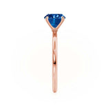 LULU - Round Blue Sapphire 18k Rose Gold Petite Solitaire Ring Engagement Ring Lily Arkwright
