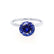 LULU - Round Blue Sapphire 950 platinum Petite Solitaire Ring Engagement Ring Lily Arkwright