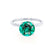 LULU - Round Emerald 18k White Gold Petite Solitaire Ring Engagement Ring Lily Arkwright