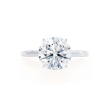 LULU - Round Moissanite 9k White Gold Petite Solitaire Ring Engagement Ring Lily Arkwright