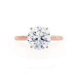 LULU - Round Moissanite 18k Rose Gold Petite Solitaire Ring Engagement Ring Lily Arkwright
