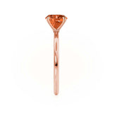 LULU - Round Padparadscha 18k Rose Gold Petite Solitaire Ring Engagement Ring Lily Arkwright