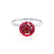 LULU - Round Ruby 18k White Gold Petite Solitaire Ring Engagement Ring Lily Arkwright
