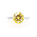 Lulu platinum solitaire Chatham round medium yellow sapphire diamond engagement ring Lily Arkwright 