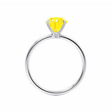 LULU - Round Yellow Sapphire 950 platinum Petite Solitaire Ring Engagement Ring Lily Arkwright