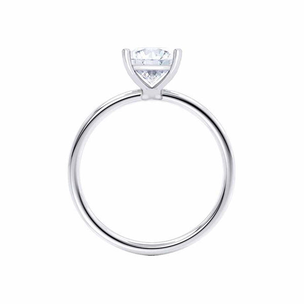 LULU - Asscher Moissanite 18k White Gold Petite Solitaire Engagement Ring Lily Arkwright