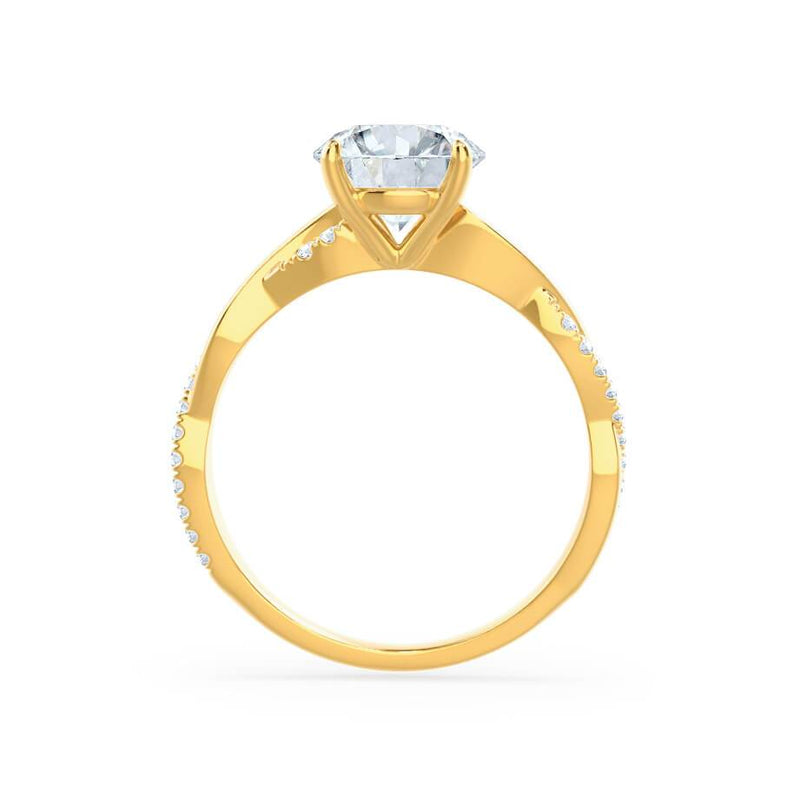 LUNA - Oval Moissanite & Diamond 18k Yellow Gold Vine Solitaire Ring Engagement Ring Lily Arkwright