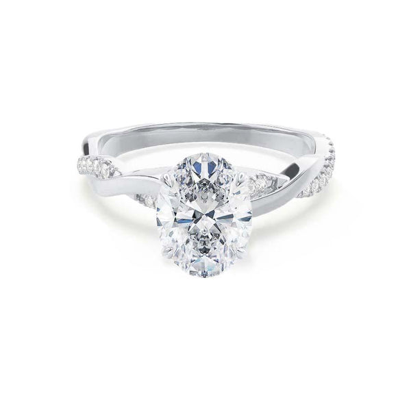 EDEN - Outlet 1.5ct/8x6mm Oval Moissanite & Diamond Platinum Vine Solitaire Ring Engagement Ring Lily Arkwright