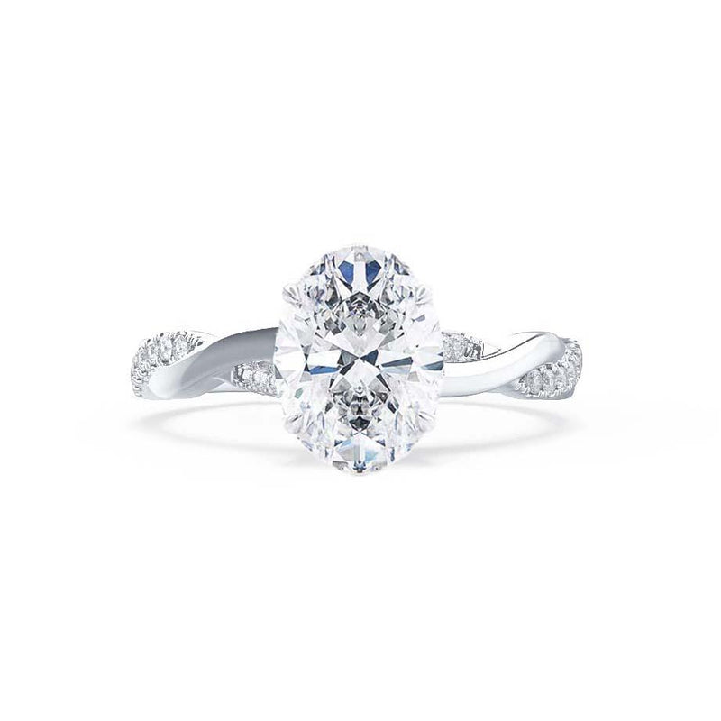 EDEN - Outlet 1.5ct/8x6mm Oval Moissanite & Diamond Platinum Vine Solitaire Ring Engagement Ring Lily Arkwright