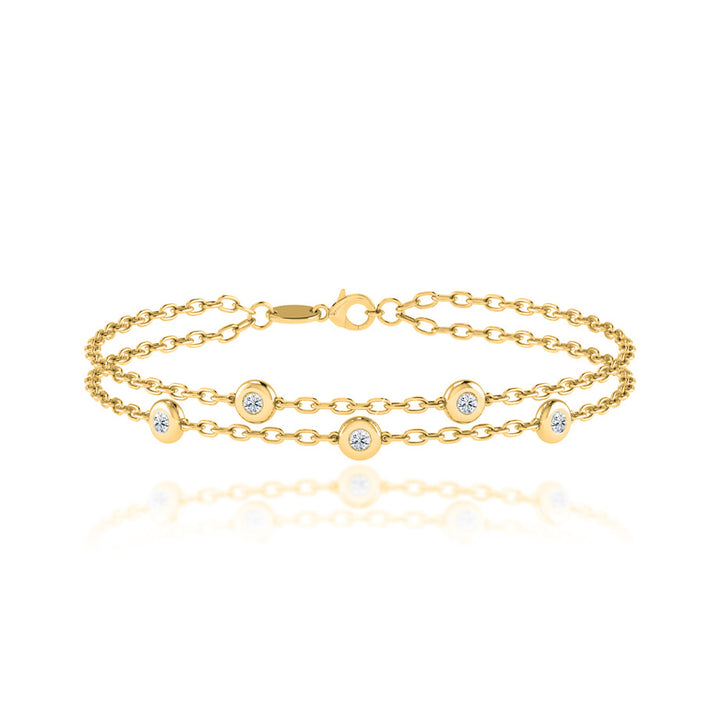 LYRA - Lab Diamond Bezel Edge Bracelet 18k Yellow Gold