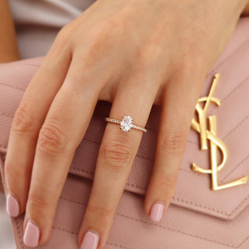 3.13 carat Oval Lab Diamond Seven-Stone Engagement Ring | Lauren B Jewelry
