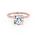 MACY - Cushion Lab Diamond 18k Rose Gold Petite Shoulder Set Engagement Ring Lily Arkwright